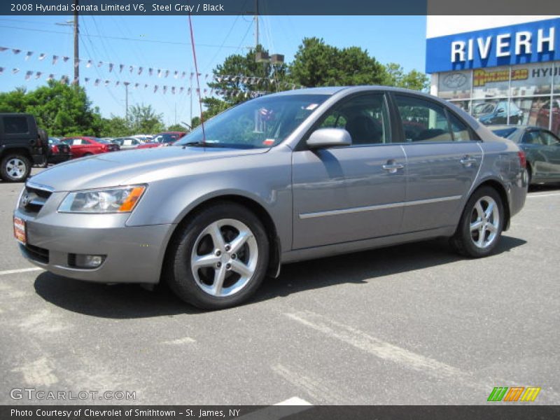 Steel Gray / Black 2008 Hyundai Sonata Limited V6
