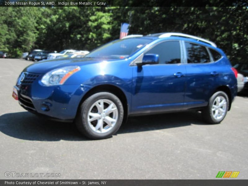 Indigo Blue Metallic / Gray 2008 Nissan Rogue SL AWD