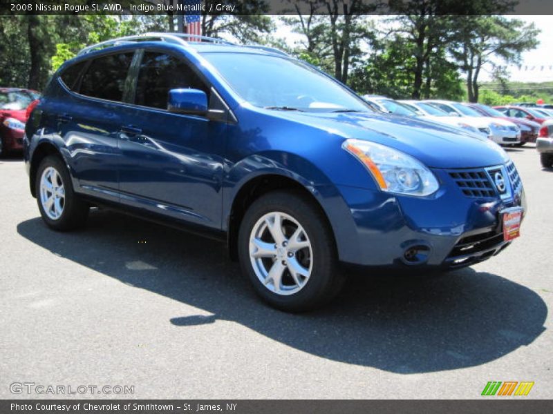 Indigo Blue Metallic / Gray 2008 Nissan Rogue SL AWD