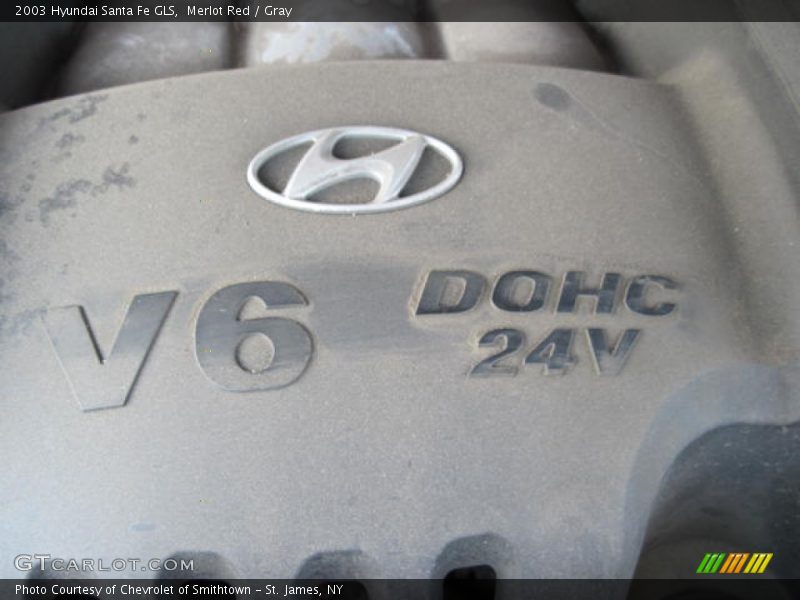 Merlot Red / Gray 2003 Hyundai Santa Fe GLS