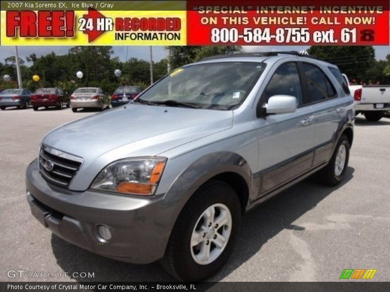 Ice Blue / Gray 2007 Kia Sorento EX