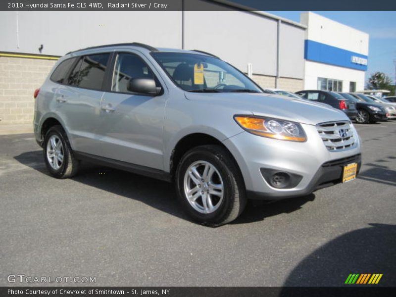 Radiant Silver / Gray 2010 Hyundai Santa Fe GLS 4WD