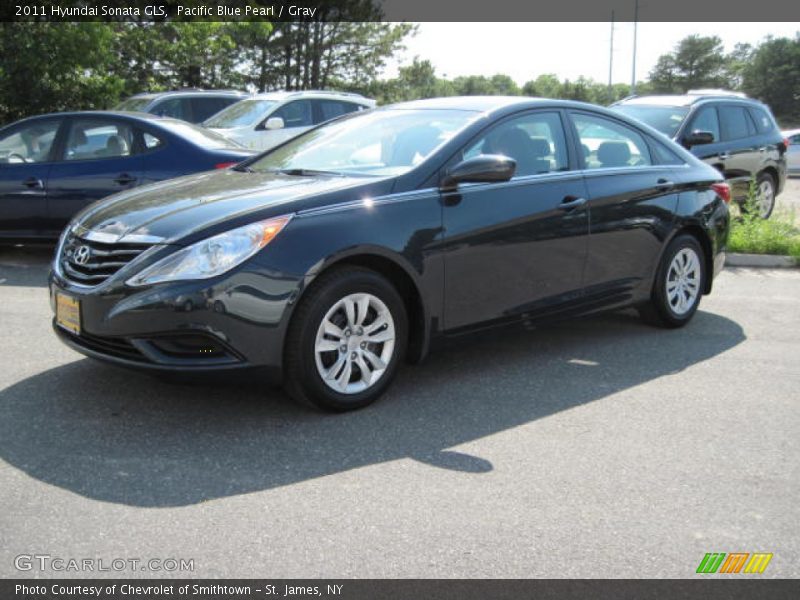 Pacific Blue Pearl / Gray 2011 Hyundai Sonata GLS