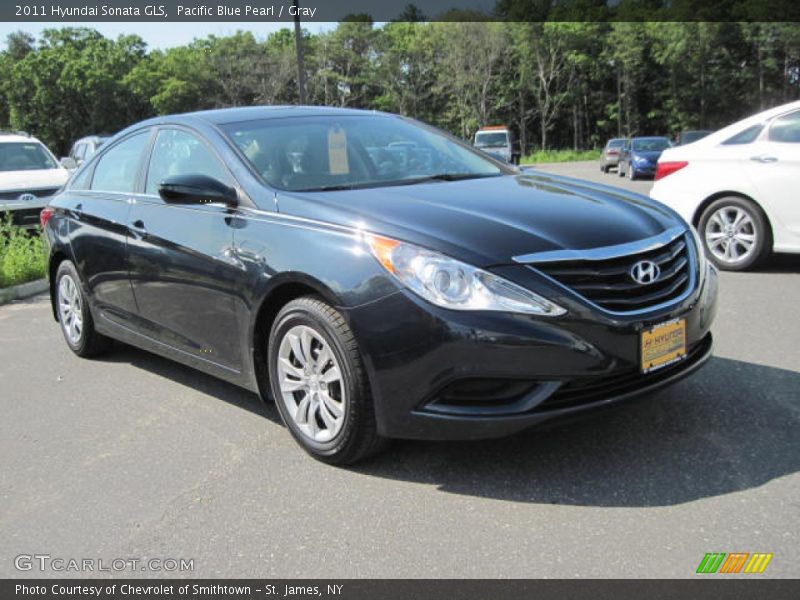 Pacific Blue Pearl / Gray 2011 Hyundai Sonata GLS