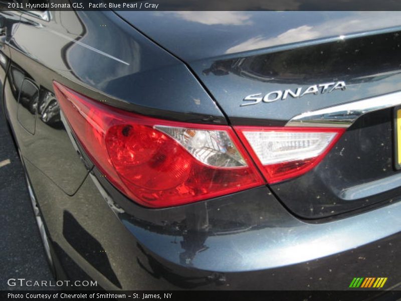 Pacific Blue Pearl / Gray 2011 Hyundai Sonata GLS
