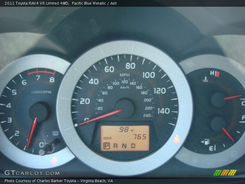 Pacific Blue Metallic / Ash 2011 Toyota RAV4 V6 Limited 4WD
