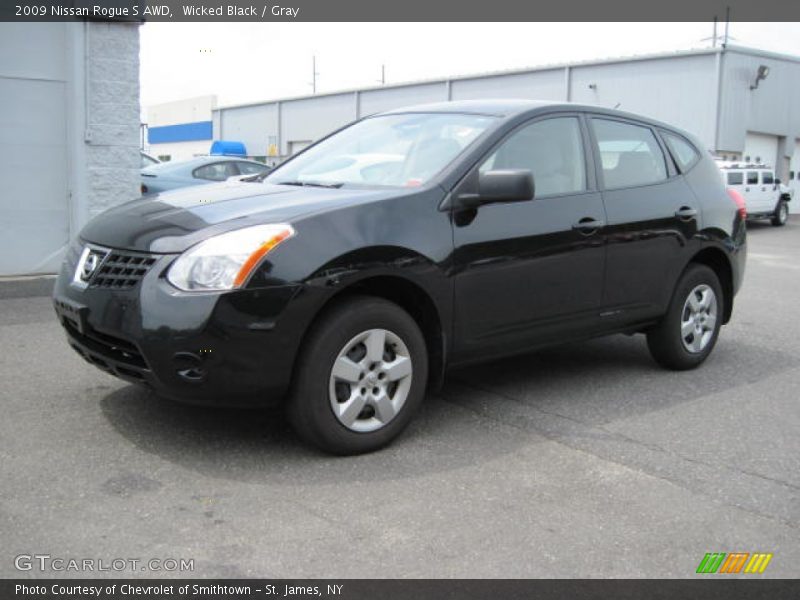 Wicked Black / Gray 2009 Nissan Rogue S AWD
