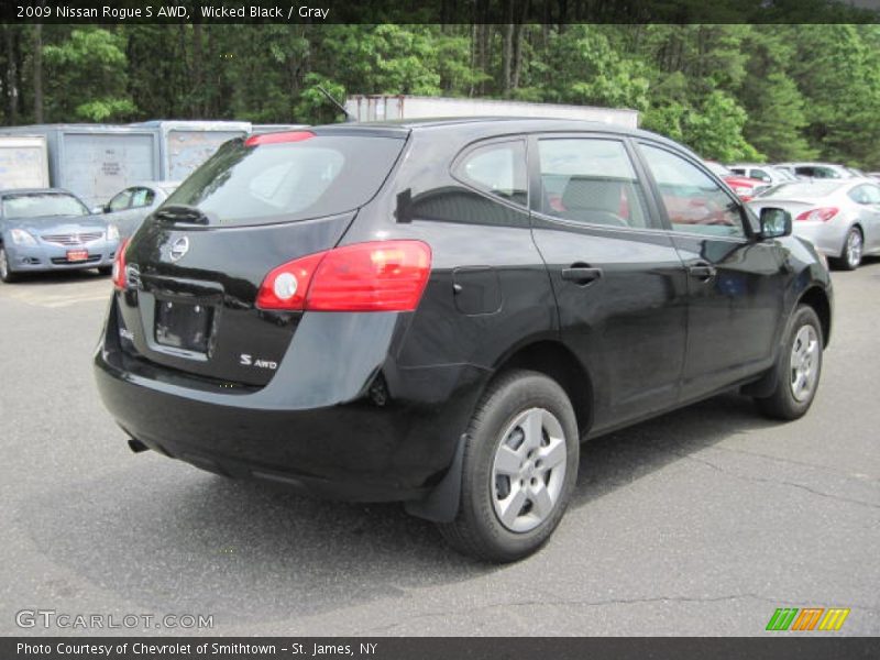 Wicked Black / Gray 2009 Nissan Rogue S AWD