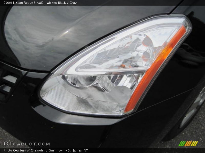 Wicked Black / Gray 2009 Nissan Rogue S AWD