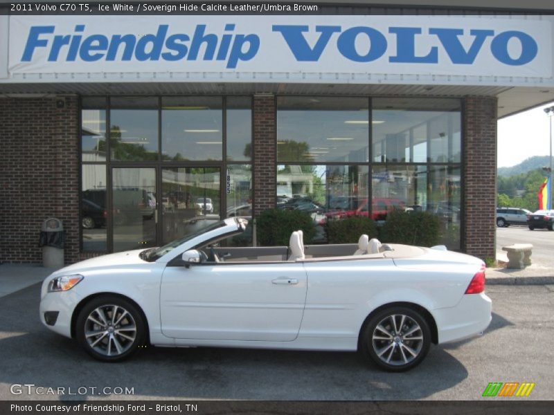 Ice White / Soverign Hide Calcite Leather/Umbra Brown 2011 Volvo C70 T5