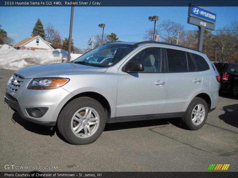 Radiant Silver / Gray 2010 Hyundai Santa Fe GLS 4WD