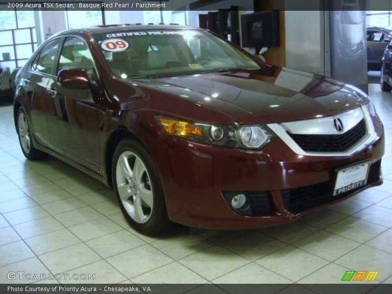 Basque Red Pearl / Parchment 2009 Acura TSX Sedan