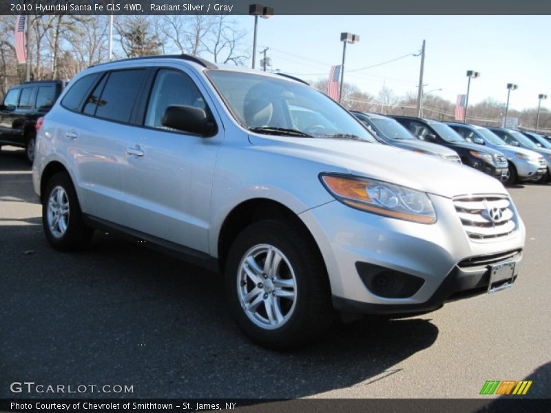 Radiant Silver / Gray 2010 Hyundai Santa Fe GLS 4WD