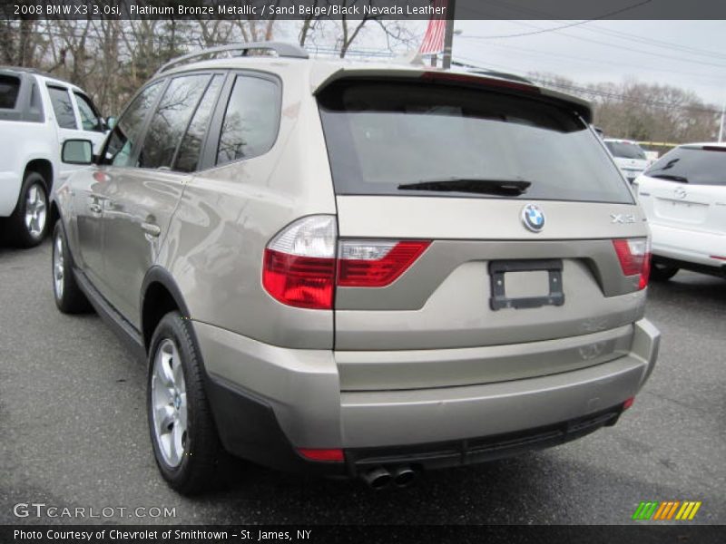 Platinum Bronze Metallic / Sand Beige/Black Nevada Leather 2008 BMW X3 3.0si