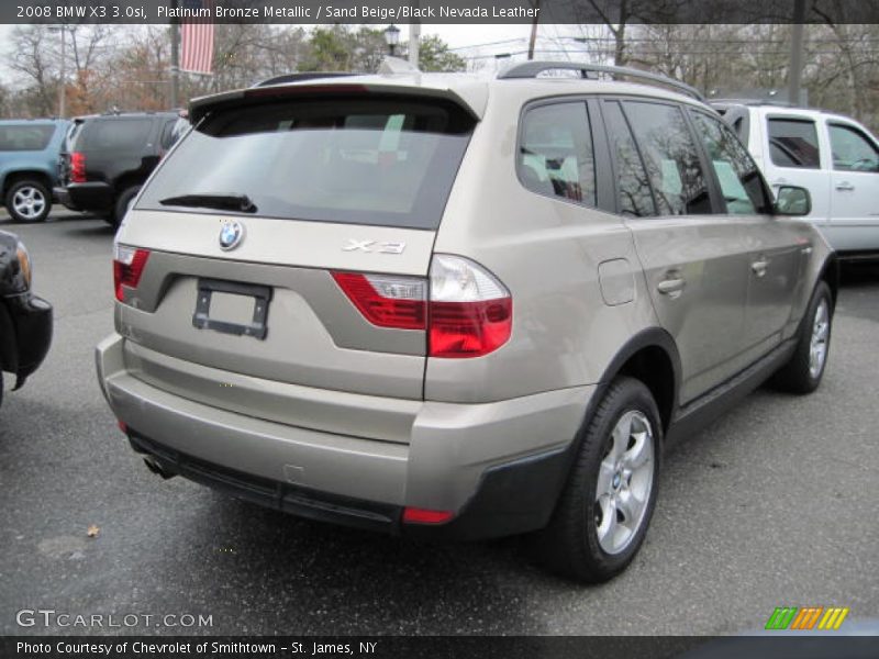 Platinum Bronze Metallic / Sand Beige/Black Nevada Leather 2008 BMW X3 3.0si