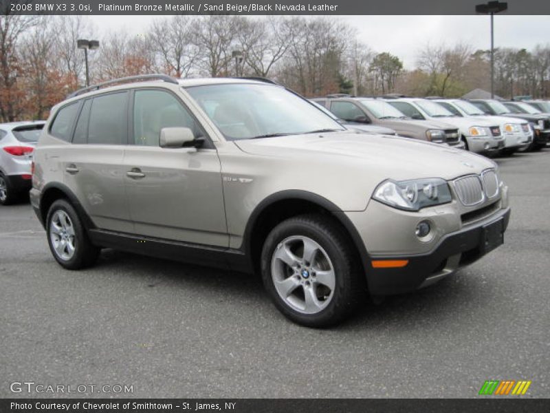Platinum Bronze Metallic / Sand Beige/Black Nevada Leather 2008 BMW X3 3.0si