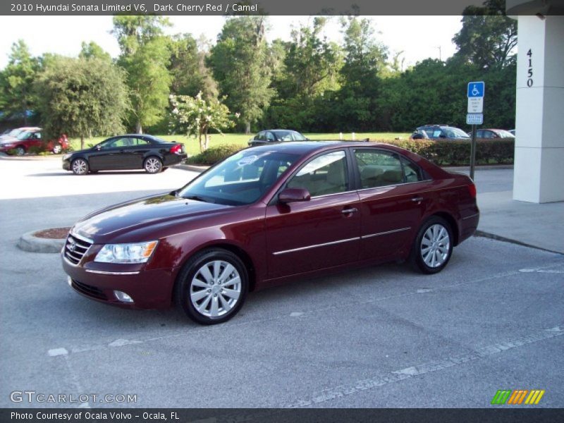 Dark Cherry Red / Camel 2010 Hyundai Sonata Limited V6