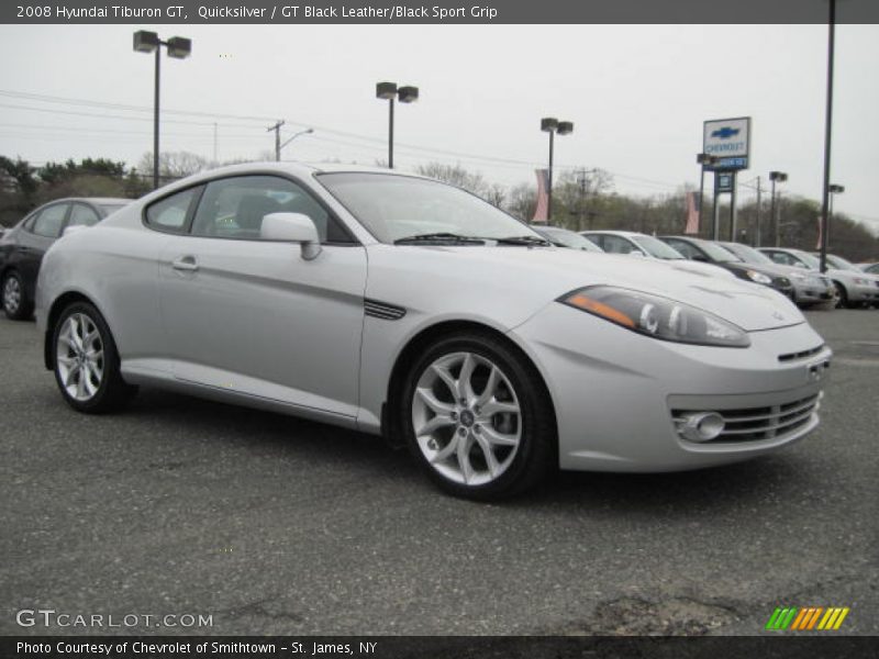Quicksilver / GT Black Leather/Black Sport Grip 2008 Hyundai Tiburon GT
