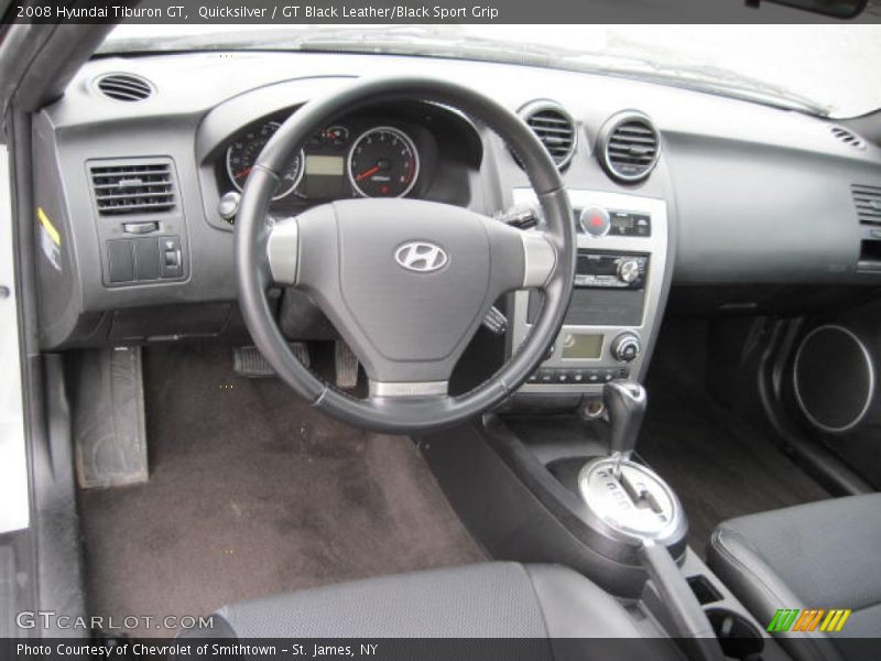 Quicksilver / GT Black Leather/Black Sport Grip 2008 Hyundai Tiburon GT