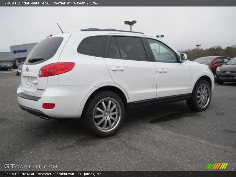 Powder White Pearl / Gray 2009 Hyundai Santa Fe SE