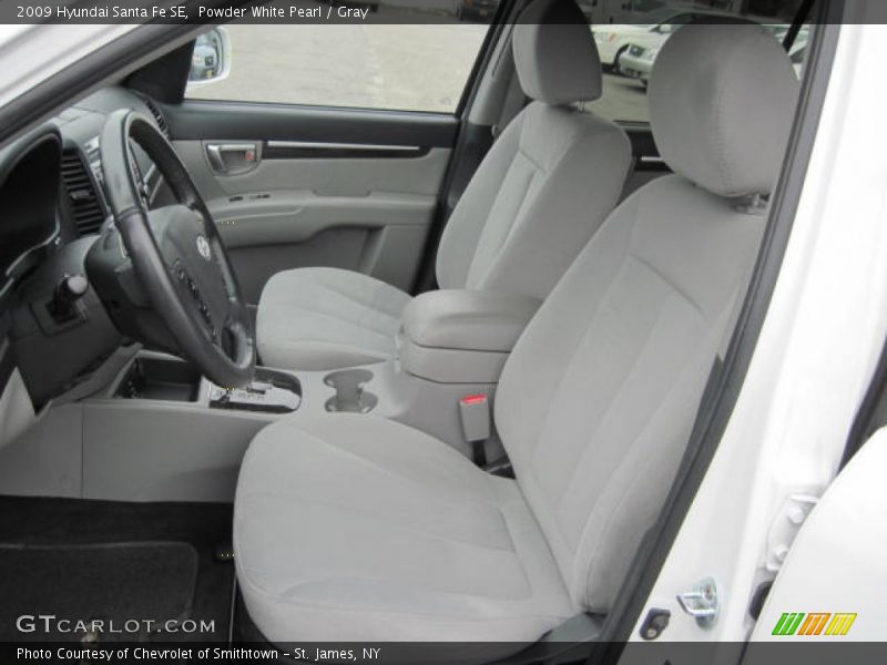 Powder White Pearl / Gray 2009 Hyundai Santa Fe SE