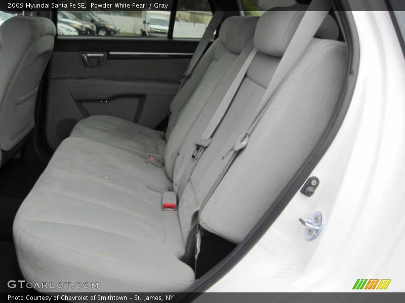 Powder White Pearl / Gray 2009 Hyundai Santa Fe SE