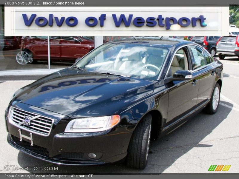 Black / Sandstone Beige 2008 Volvo S80 3.2