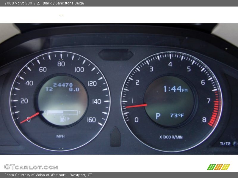 Black / Sandstone Beige 2008 Volvo S80 3.2