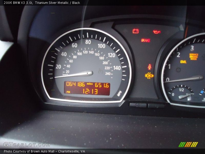 Titanium Silver Metallic / Black 2006 BMW X3 3.0i