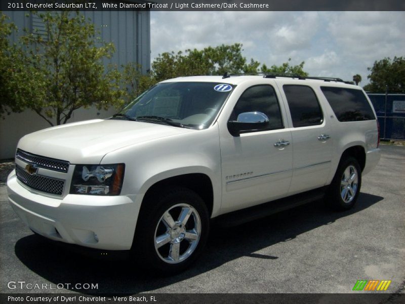 White Diamond Tricoat / Light Cashmere/Dark Cashmere 2011 Chevrolet Suburban LTZ