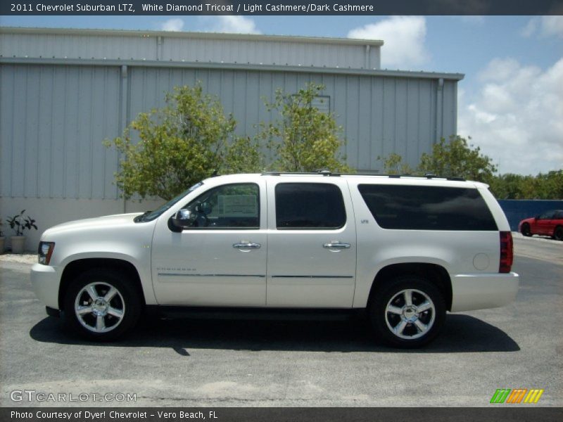 White Diamond Tricoat / Light Cashmere/Dark Cashmere 2011 Chevrolet Suburban LTZ