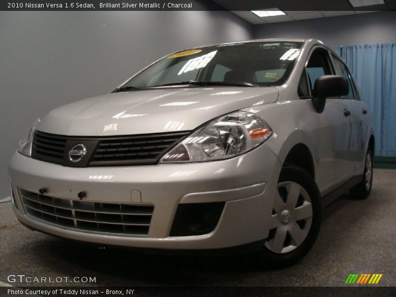 Brilliant Silver Metallic / Charcoal 2010 Nissan Versa 1.6 Sedan