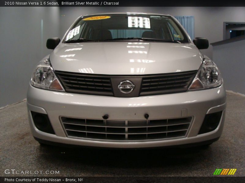 Brilliant Silver Metallic / Charcoal 2010 Nissan Versa 1.6 Sedan