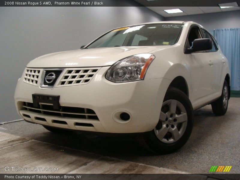 Phantom White Pearl / Black 2008 Nissan Rogue S AWD