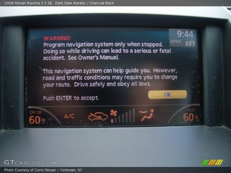 Dark Slate Metallic / Charcoal Black 2008 Nissan Maxima 3.5 SE