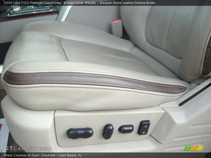 Brilliant Silver Metallic / Medium Stone Leather/Sienna Brown 2009 Ford F150 Platinum SuperCrew
