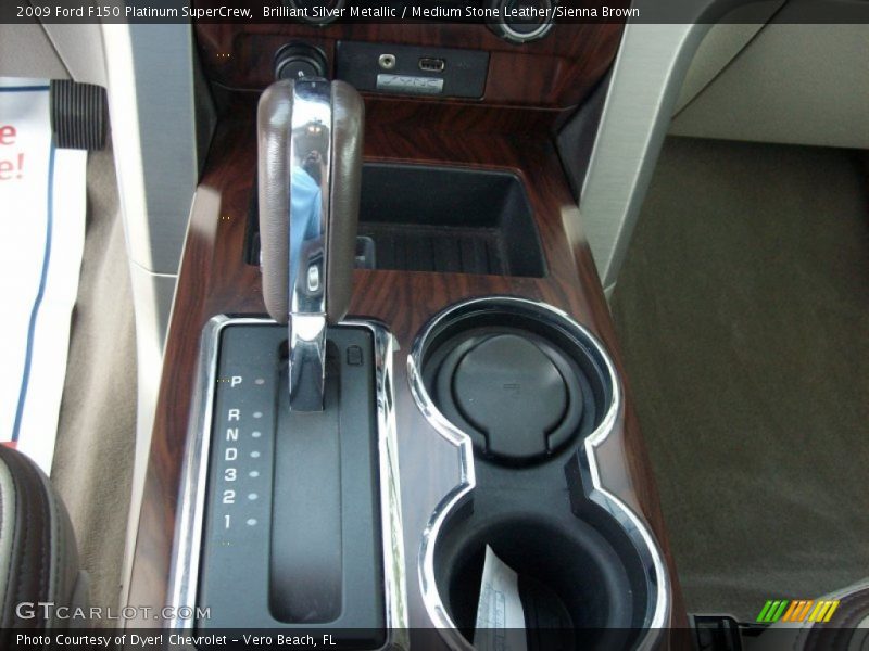 Brilliant Silver Metallic / Medium Stone Leather/Sienna Brown 2009 Ford F150 Platinum SuperCrew