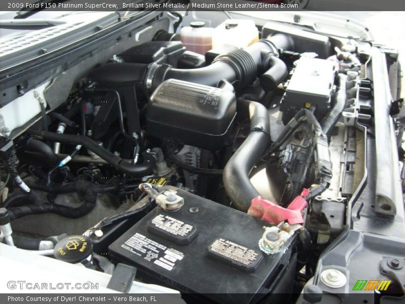 Brilliant Silver Metallic / Medium Stone Leather/Sienna Brown 2009 Ford F150 Platinum SuperCrew