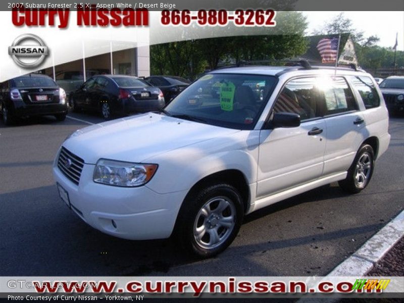 Aspen White / Desert Beige 2007 Subaru Forester 2.5 X