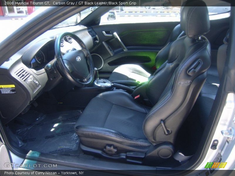 Carbon Gray / GT Black Leather/Black Sport Grip 2008 Hyundai Tiburon GT