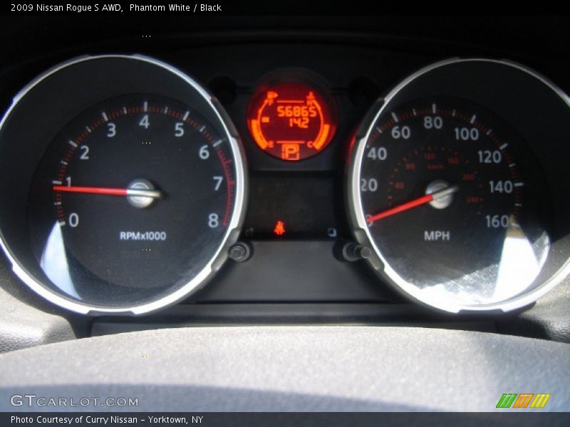 Phantom White / Black 2009 Nissan Rogue S AWD