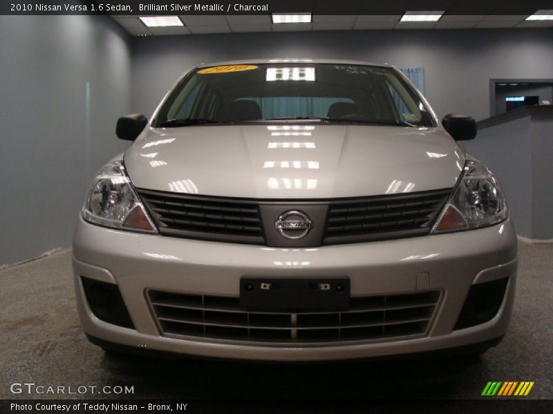 Brilliant Silver Metallic / Charcoal 2010 Nissan Versa 1.6 Sedan