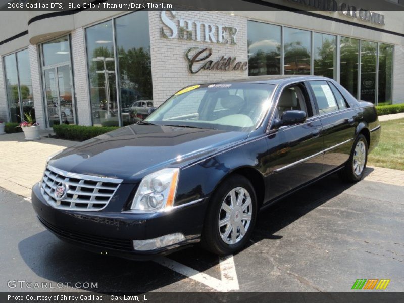 Blue Chip / Titanium/Dark Titanium 2008 Cadillac DTS
