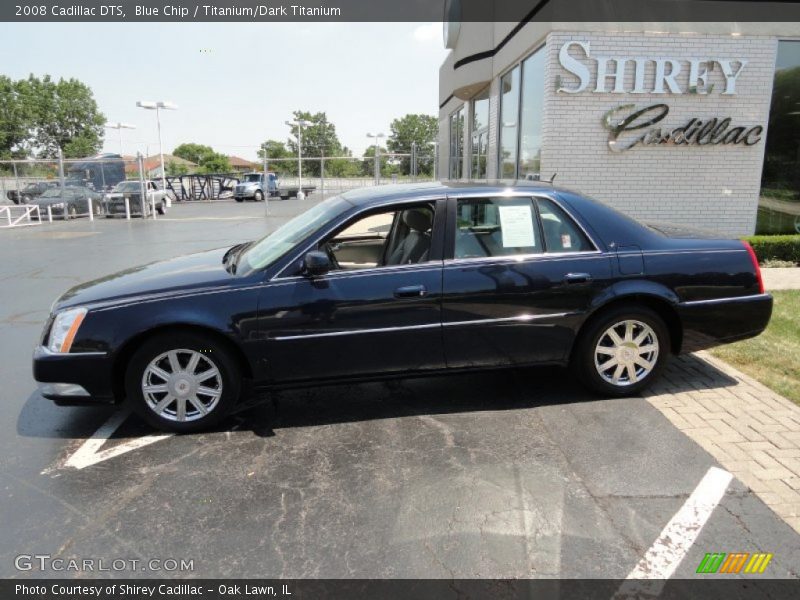 Blue Chip / Titanium/Dark Titanium 2008 Cadillac DTS
