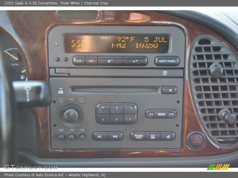 Controls of 2002 9-3 SE Convertible