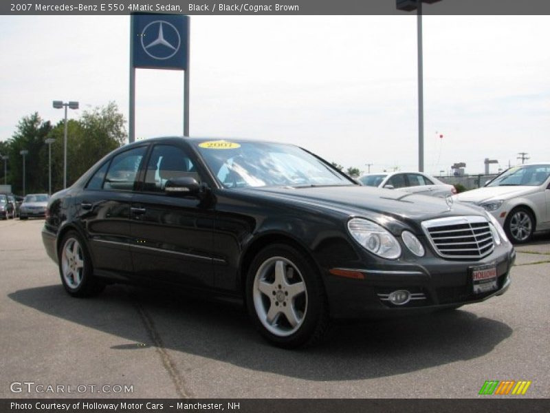 Black / Black/Cognac Brown 2007 Mercedes-Benz E 550 4Matic Sedan