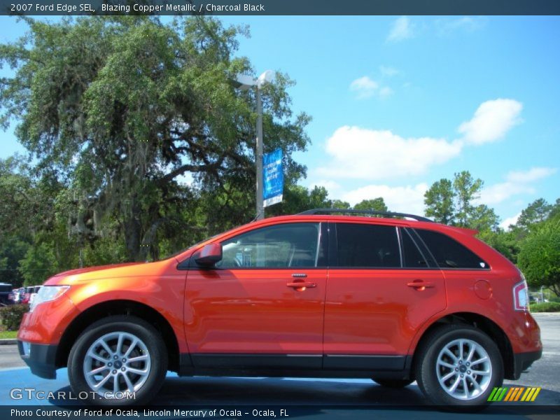 Blazing Copper Metallic / Charcoal Black 2007 Ford Edge SEL