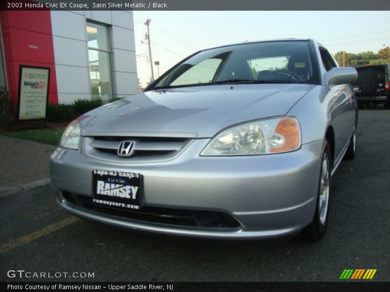 Satin Silver Metallic / Black 2003 Honda Civic EX Coupe