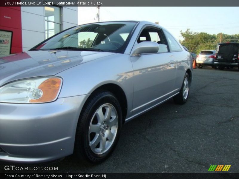 Satin Silver Metallic / Black 2003 Honda Civic EX Coupe