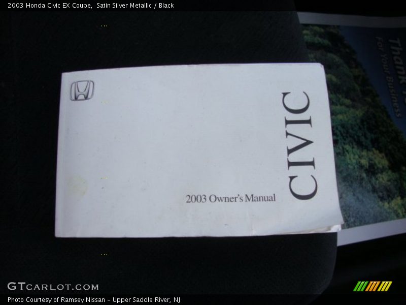 Satin Silver Metallic / Black 2003 Honda Civic EX Coupe